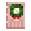 Cherry Door with Wreath