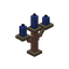 Waxed Exposed Blue Copper Candelabra