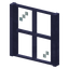 Stripped Umbran Four Pane Window