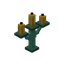 Waxed Oxidized Yellow Copper Candelabra
