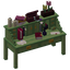 Cluttered Green Desk