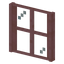 Stripped Cherry Four Pane Window
