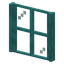 Stripped Warped Four Pane Window