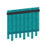 Long Cyan Kitchen Curtains