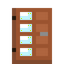 Tile Windowed Acacia Door