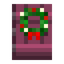 Crimson Door with Lit Wreath