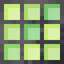 Square Lime Stained Glass Pane