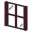 Stripped Crimson Four Pane Window