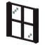 Stripped Hellbark Four Pane Window
