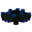 Blue Decorated Christmas Tree Base
