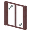 Rectangle Stripped Cherry Window