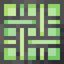 Woven Lime Stained Glass Pane