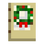 Birch Door with Lit Wreath