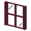 Stripped Crimson Four Pane Window