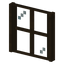 Stripped Dark Oak Four Pane Window