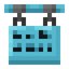 Blue Bioshroom Hanging Sign