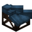 Cyan Longer Flat Roof Block (Framed)