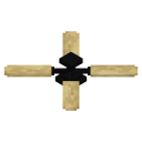 Black ceiling fan of birch wood